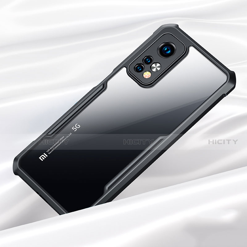 Xiaomi Mi 10T 5G用ハイブリットバンパーケース クリア透明 プラスチック 鏡面 カバー Xiaomi ブラック