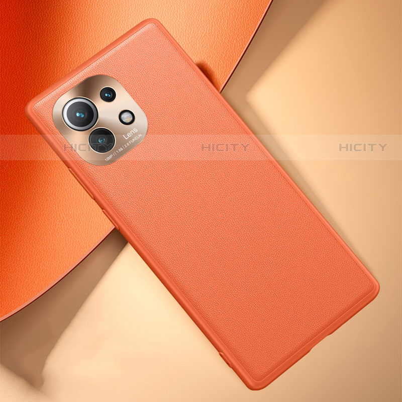 Xiaomi Mi 11 5G用ケース 高級感 手触り良いレザー柄 R01 Xiaomi オレンジ