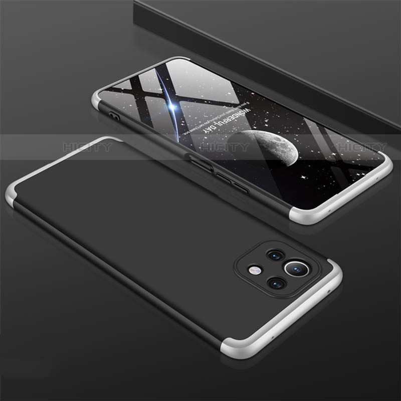 Xiaomi Mi 11 5G用ハードケース プラスチック 質感もマット 前面と背面 360度 フルカバー P01 Xiaomi シルバー・ブラック