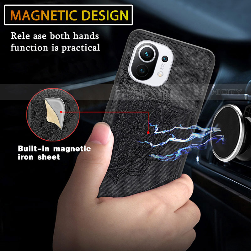 Xiaomi Mi 11 Lite 4G用極薄ソフトケース シリコンケース 耐衝撃 全面保護 マグネット式 バンパー A06 Xiaomi