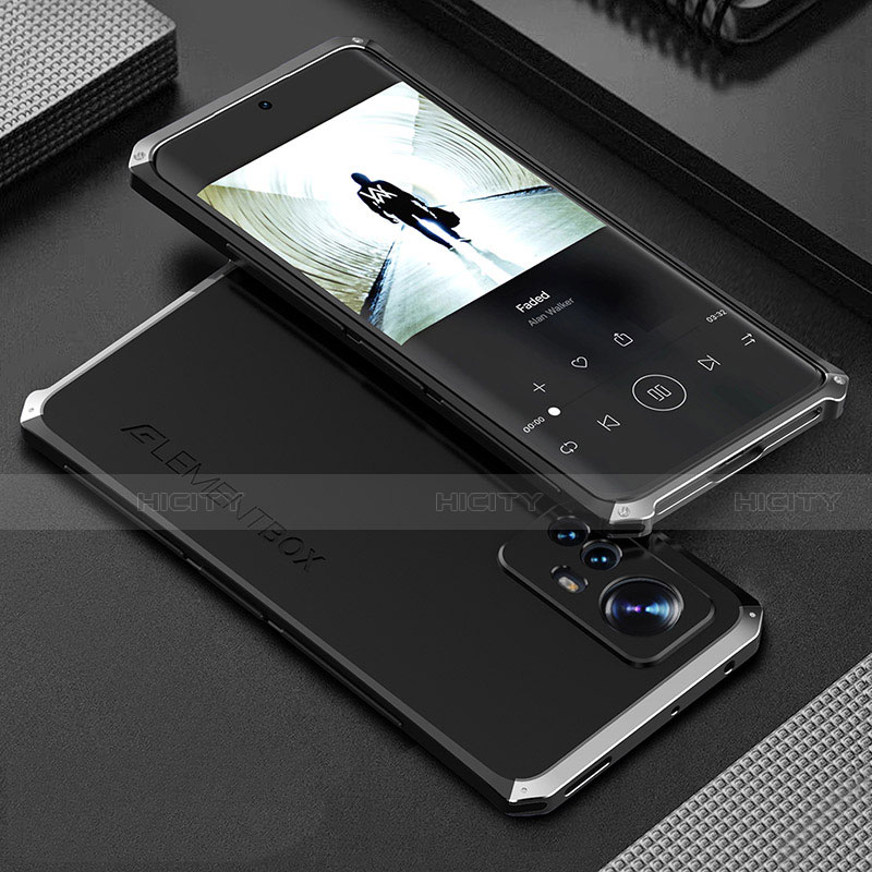 Xiaomi Mi 12 5G用360度 フルカバー ケース 高級感 手触り良い アルミメタル 製の金属製 Xiaomi シルバー・ブラック
