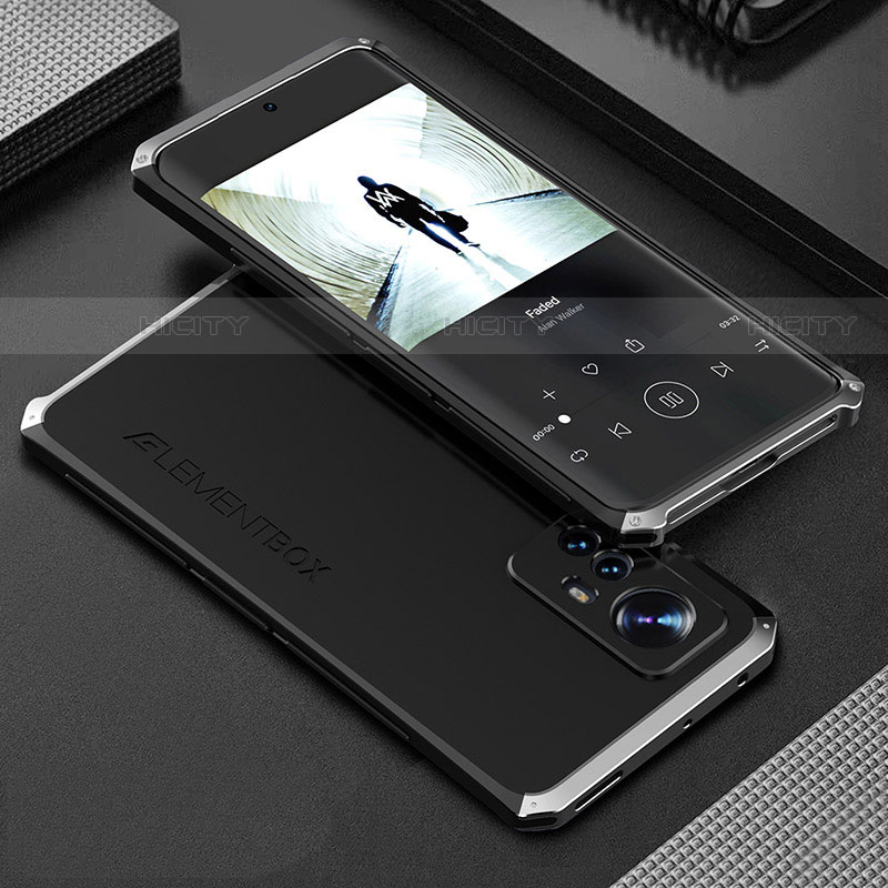 Xiaomi Mi 12 Pro 5G用360度 フルカバー ケース 高級感 手触り良い アルミメタル 製の金属製 Xiaomi シルバー・ブラック