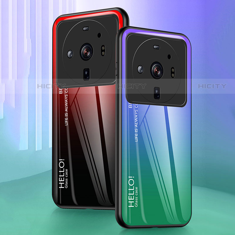 Xiaomi Mi 12 Ultra 5G用ハイブリットバンパーケース プラスチック 鏡面 虹 グラデーション 勾配色 カバー M01 Xiaomi 