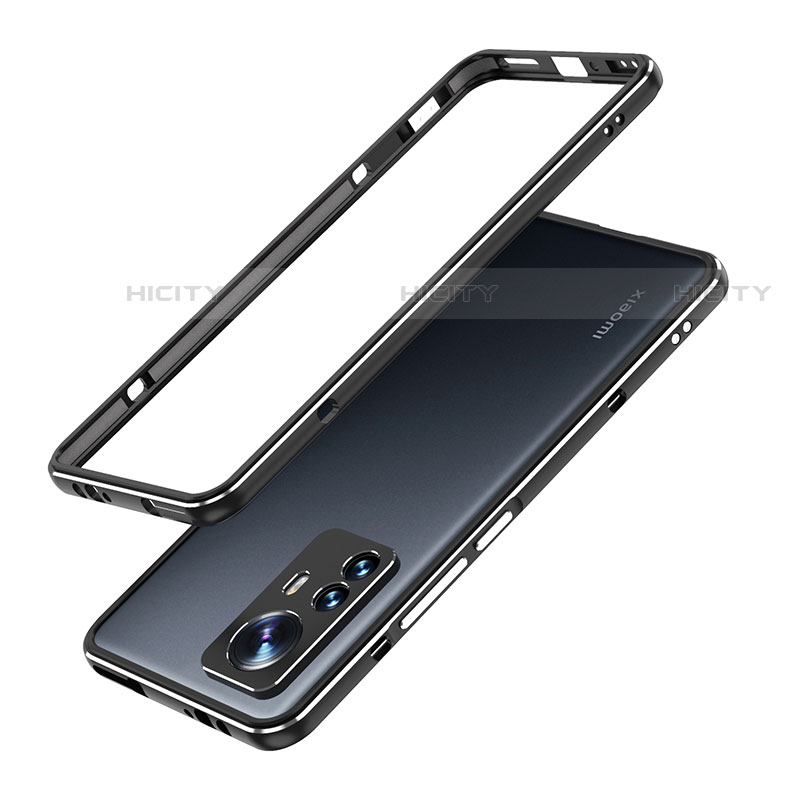 Xiaomi Mi 12S Pro 5G用ケース 高級感 手触り良い アルミメタル 製の金属製 バンパー カバー A01 Xiaomi ブラック