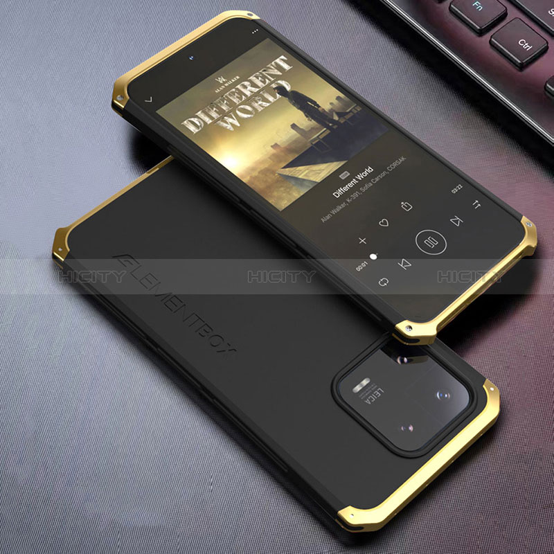 Xiaomi Mi 13 5G用360度 フルカバー ケース 高級感 手触り良い アルミメタル 製の金属製 Xiaomi ゴールド・ブラック