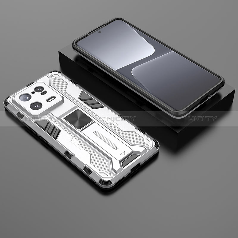 Xiaomi Mi 13 Pro 5G用ハイブリットバンパーケース スタンド プラスチック 兼シリコーン カバー マグネット式 KC1 Xiaomi 