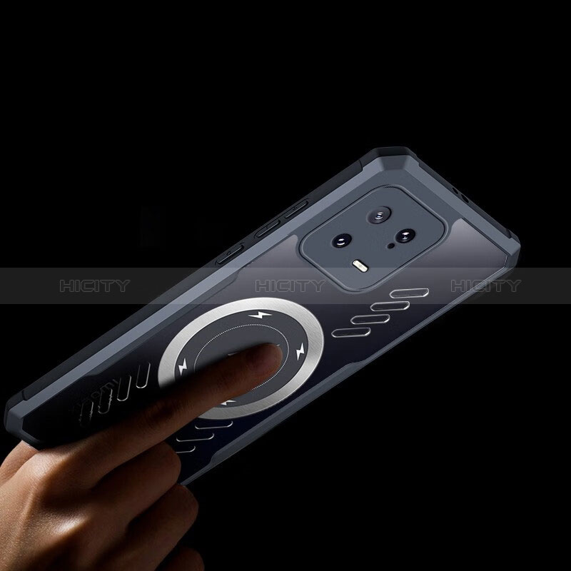 Xiaomi Mi 13 Ultra 5G用極薄ソフトケース シリコンケース 耐衝撃 全面保護 クリア透明 カバー Mag-Safe 磁気 Magnetic P01 Xiaomi ブラック