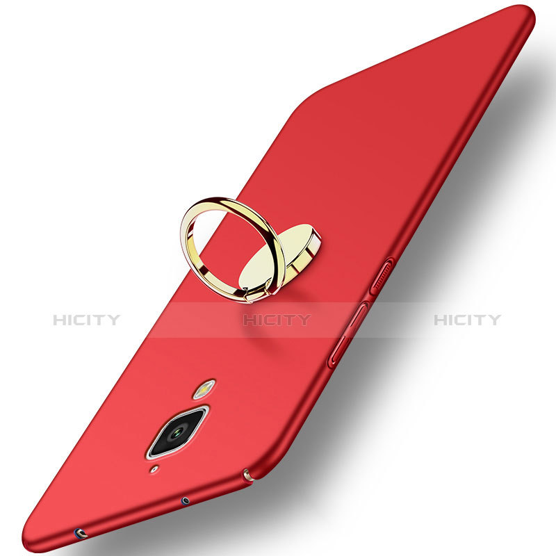 Xiaomi Mi 4用ハードケース プラスチック 質感もマット アンド指輪 A02 Xiaomi レッド