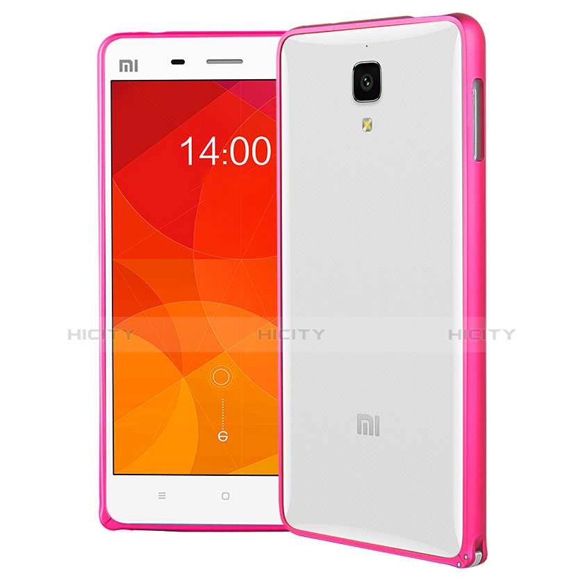 Xiaomi Mi 4 LTE用ハイブリットバンパーケース クリア透明 プラスチック Xiaomi ピンク