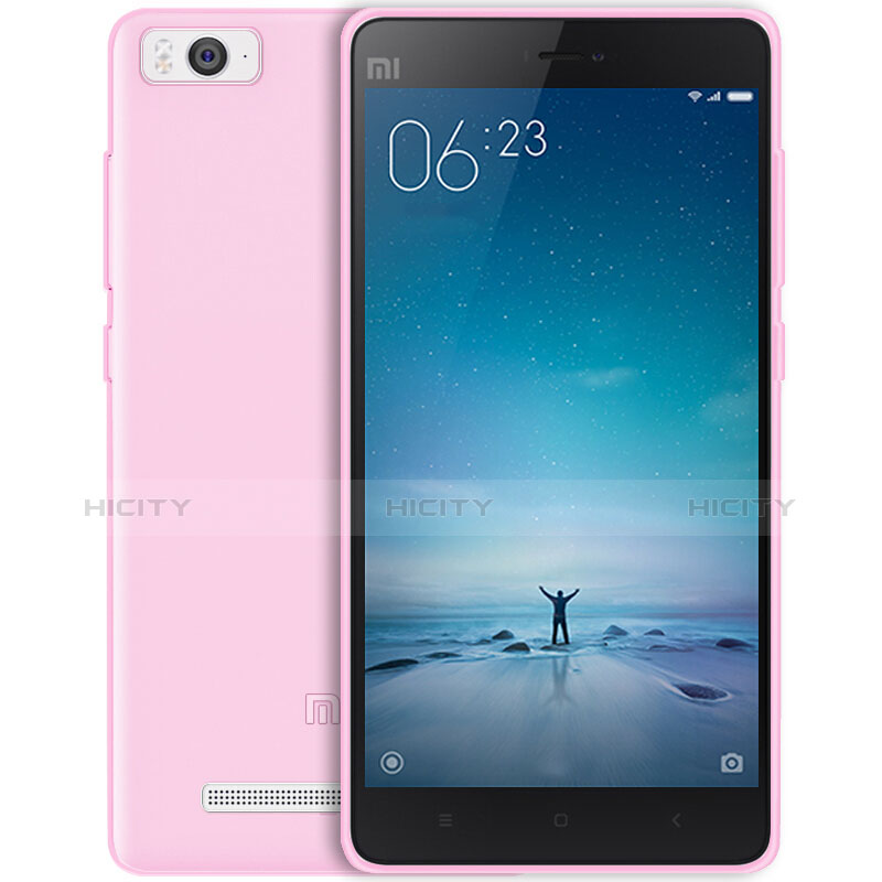Xiaomi Mi 4C用極薄ソフトケース シリコンケース 耐衝撃 全面保護 クリア透明 Xiaomi ピンク