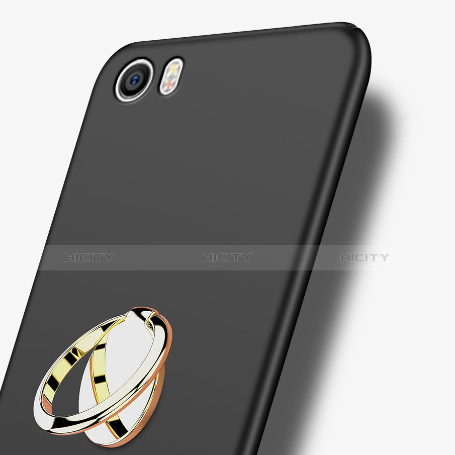 Xiaomi Mi 5用ハードケース プラスチック 質感もマット アンド指輪 A02 Xiaomi ブラック
