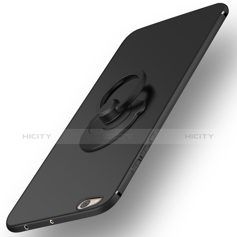 Xiaomi Mi 5C用ハードケース プラスチック 質感もマット アンド指輪 Xiaomi ブラック