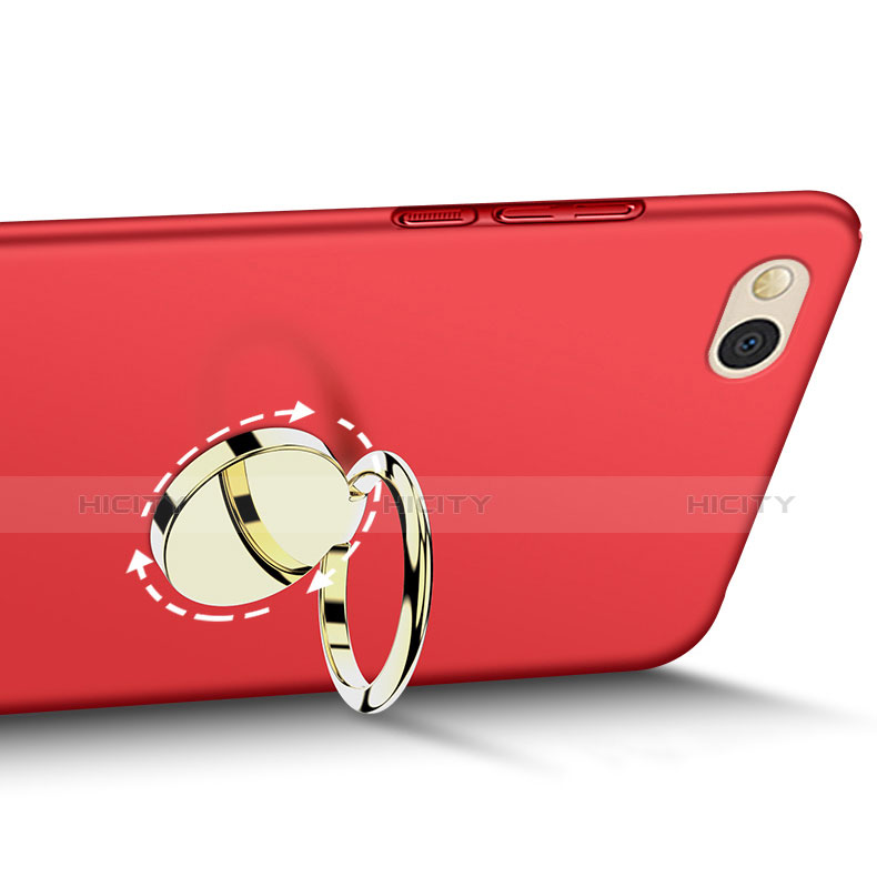 Xiaomi Mi 5C用ハードケース プラスチック 質感もマット アンド指輪 A02 Xiaomi レッド