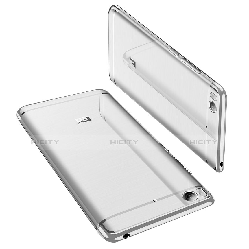 Xiaomi Mi 5S用極薄ソフトケース シリコンケース 耐衝撃 全面保護 クリア透明 H01 Xiaomi シルバー