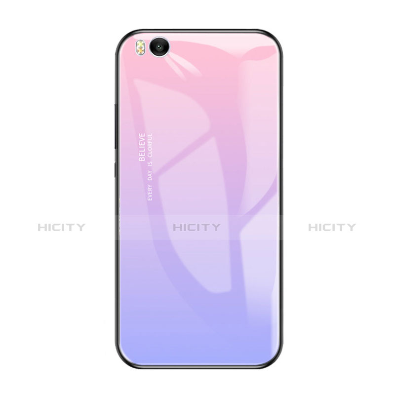 Xiaomi Mi 5S用ハイブリットバンパーケース プラスチック 鏡面 虹 グラデーション 勾配色 カバー Xiaomi ピンク