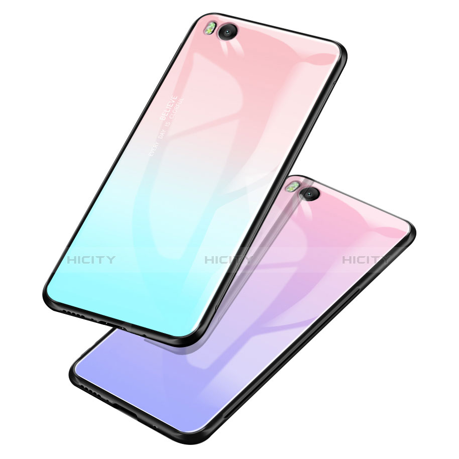 Xiaomi Mi 5S用ハイブリットバンパーケース プラスチック 鏡面 虹 グラデーション 勾配色 カバー Xiaomi 