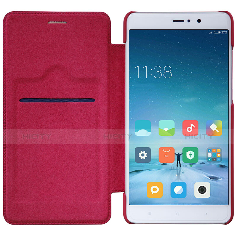 Xiaomi Mi 5S Plus用手帳型 レザーケース スタンド Xiaomi レッド