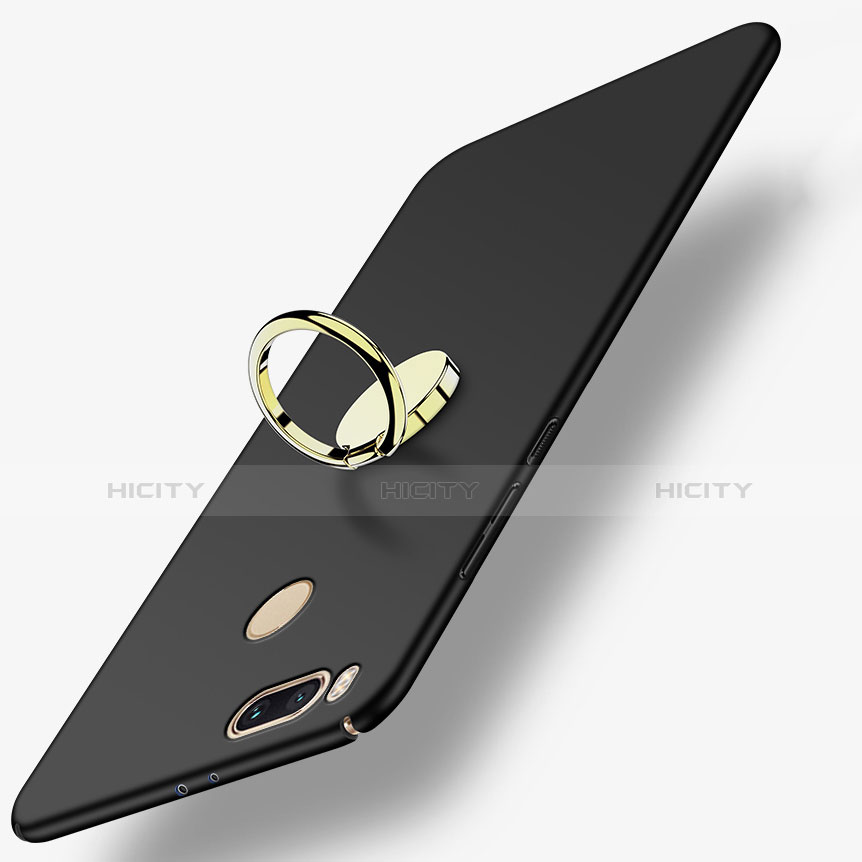 Xiaomi Mi 5X用ハードケース プラスチック 質感もマット アンド指輪 A02 Xiaomi ブラック