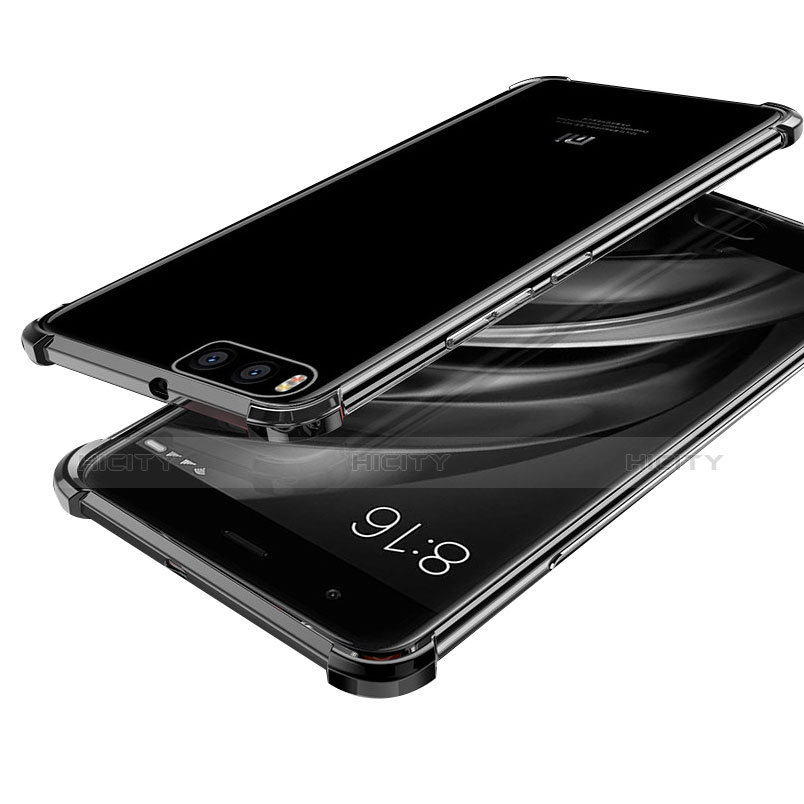 Xiaomi Mi 6用極薄ソフトケース シリコンケース 耐衝撃 全面保護 クリア透明 H03 Xiaomi ブラック