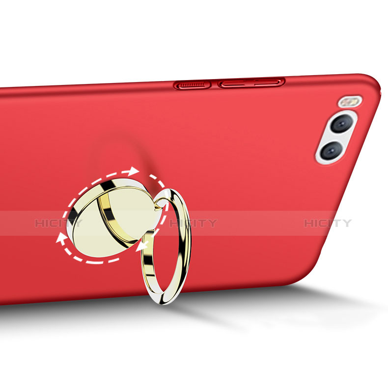 Xiaomi Mi 6用ハードケース プラスチック 質感もマット アンド指輪 A02 Xiaomi レッド