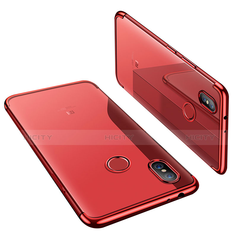 Xiaomi Mi 6X用極薄ソフトケース シリコンケース 耐衝撃 全面保護 クリア透明 H02 Xiaomi レッド