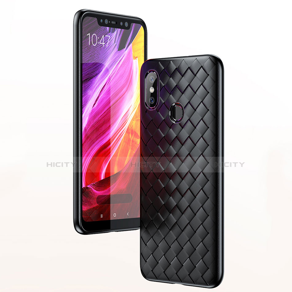 Xiaomi Mi 8用シリコンケース ソフトタッチラバー ツイル カバー Xiaomi ブラック