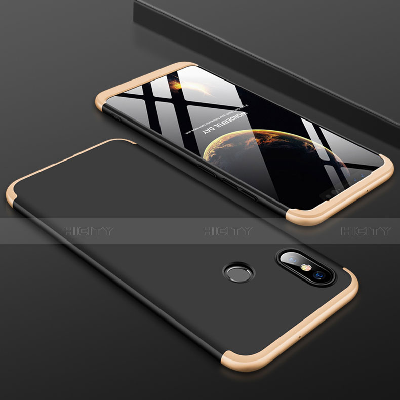 Xiaomi Mi 8用ハードケース プラスチック 質感もマット 前面と背面 360度 フルカバー Xiaomi ゴールド・ブラック