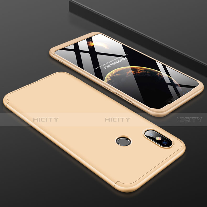 Xiaomi Mi 8用ハードケース プラスチック 質感もマット 前面と背面 360度 フルカバー Xiaomi ゴールド