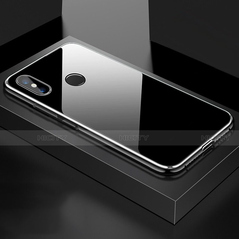 Xiaomi Mi 8用ケース 高級感 手触り良い アルミメタル 製の金属製 360度 フルカバーバンパー 鏡面 カバー Xiaomi シルバー