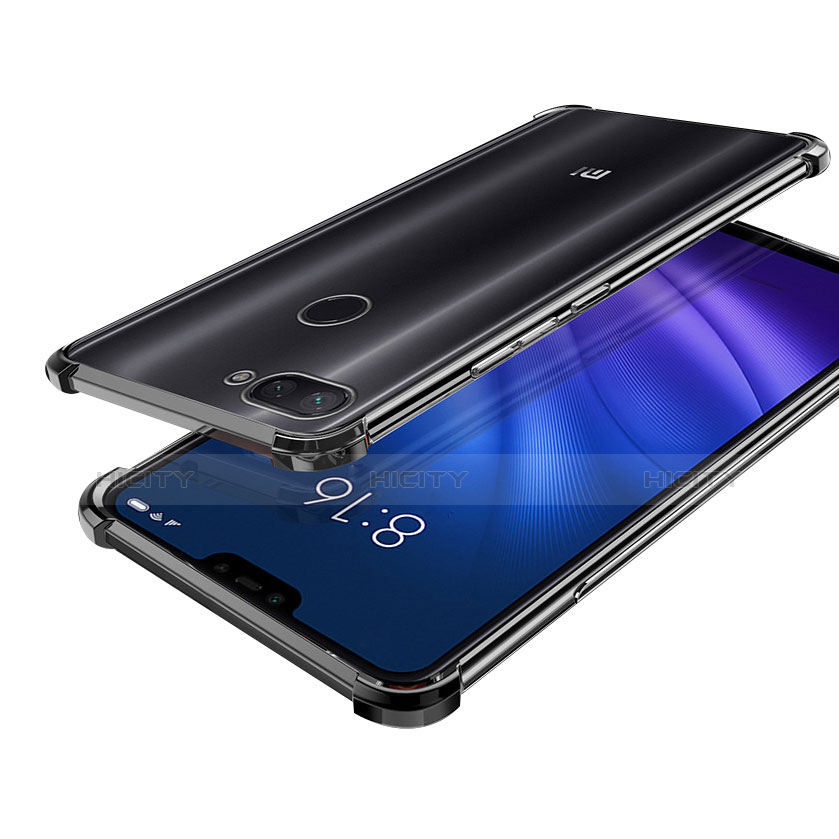 Xiaomi Mi 8 Lite用極薄ソフトケース シリコンケース 耐衝撃 全面保護 クリア透明 H01 Xiaomi ブラック