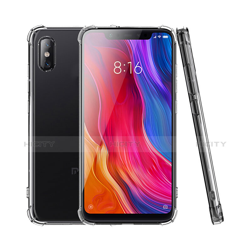 Xiaomi Mi 8 Screen Fingerprint Edition用極薄ソフトケース シリコンケース 耐衝撃 全面保護 クリア透明 T04 Xiaomi ブラック