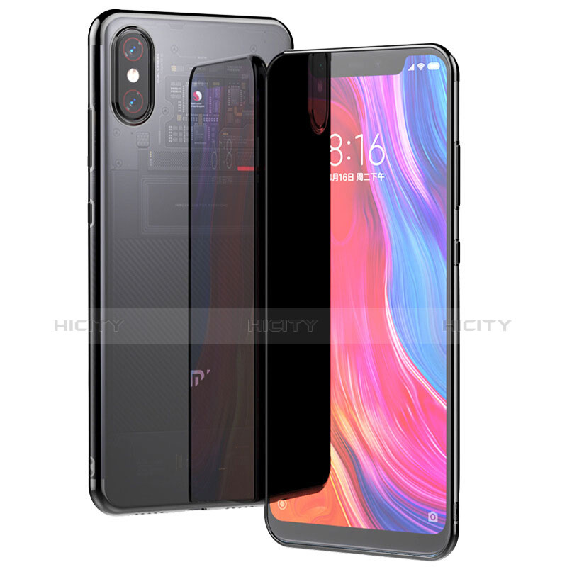 Xiaomi Mi 8 Screen Fingerprint Edition用極薄ソフトケース シリコンケース 耐衝撃 全面保護 クリア透明 T06 Xiaomi ブラック