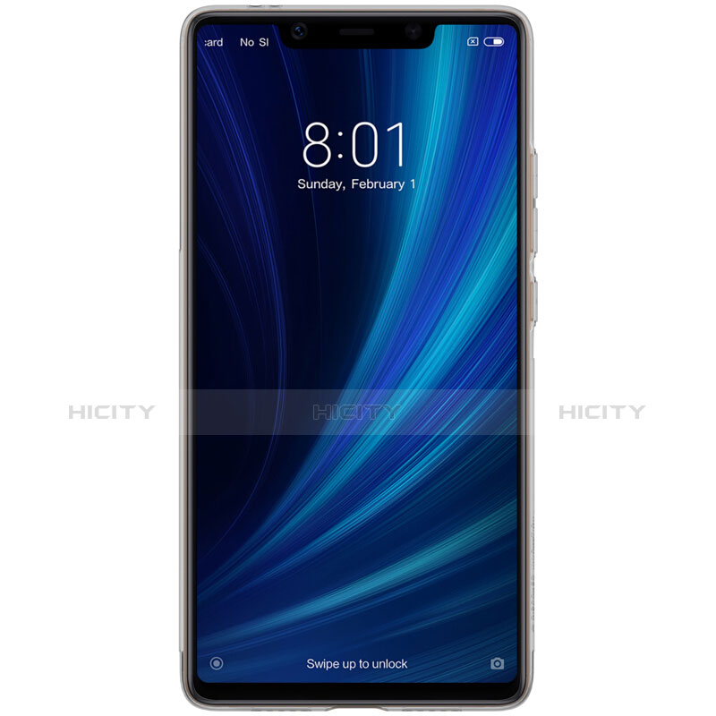 Xiaomi Mi 8 SE用極薄ソフトケース シリコンケース 耐衝撃 全面保護 クリア透明 T03 Xiaomi グレー