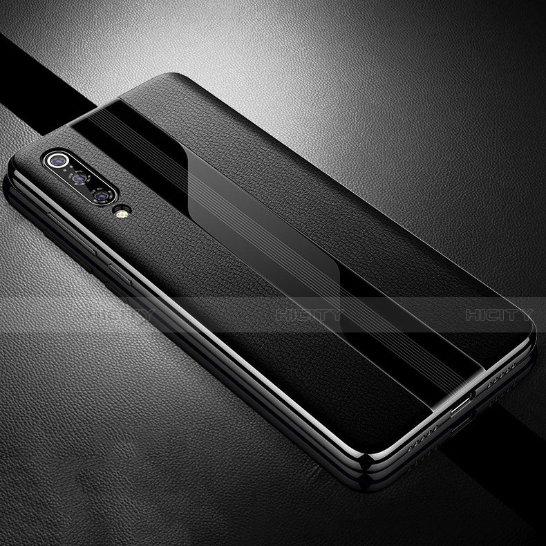 Xiaomi Mi 9 Lite用シリコンケース ソフトタッチラバー レザー柄 S01 Xiaomi ブラック