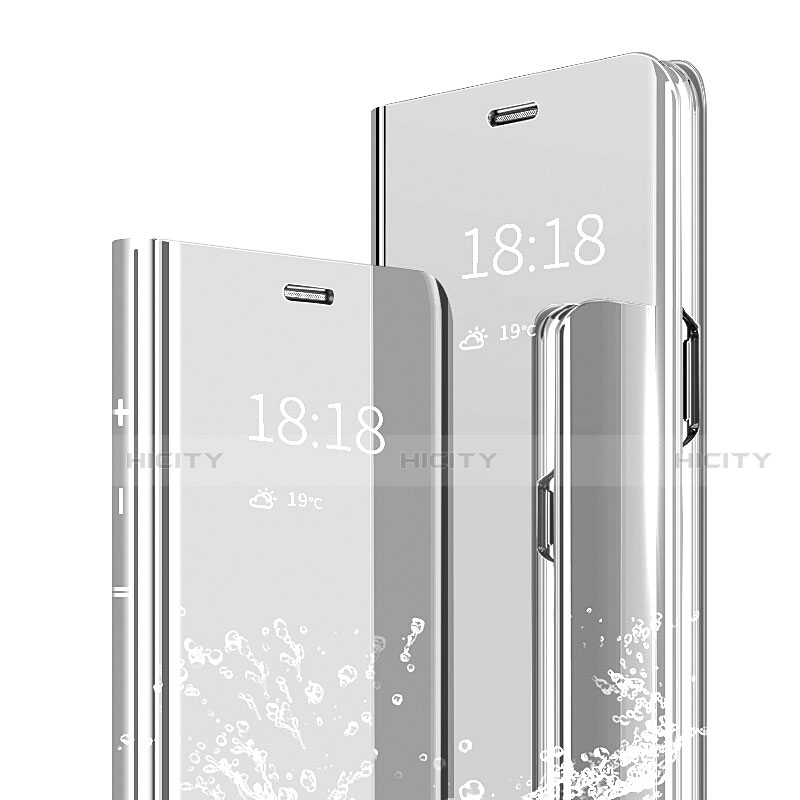 Xiaomi Mi 9 Lite用手帳型 レザーケース スタンド 鏡面 カバー Xiaomi シルバー