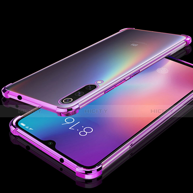 Xiaomi Mi 9 Pro 5G用極薄ソフトケース シリコンケース 耐衝撃 全面保護 クリア透明 H04 Xiaomi パープル