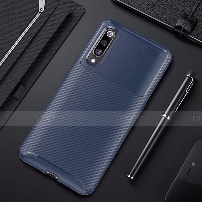 Xiaomi Mi 9 Pro 5G用シリコンケース ソフトタッチラバー ツイル カバー Xiaomi ネイビー