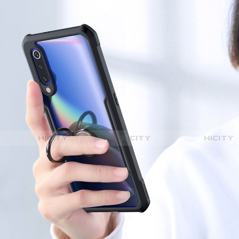 Xiaomi Mi 9 Pro用360度 フルカバーハイブリットバンパーケース クリア透明 プラスチック 鏡面 アンド指輪 マグネット式 Xiaomi 