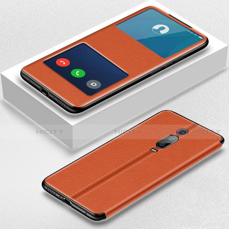 Xiaomi Mi 9T用手帳型 レザーケース スタンド カバー T02 Xiaomi オレンジ