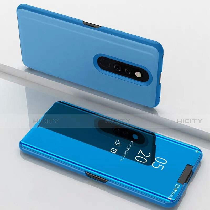 Xiaomi Mi 9T用手帳型 レザーケース スタンド 鏡面 カバー Xiaomi ブルー