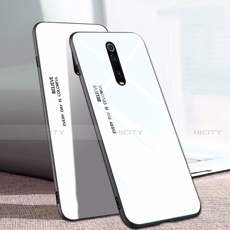 Xiaomi Mi 9T用ハイブリットバンパーケース プラスチック 鏡面 虹 グラデーション 勾配色 カバー H01 Xiaomi 