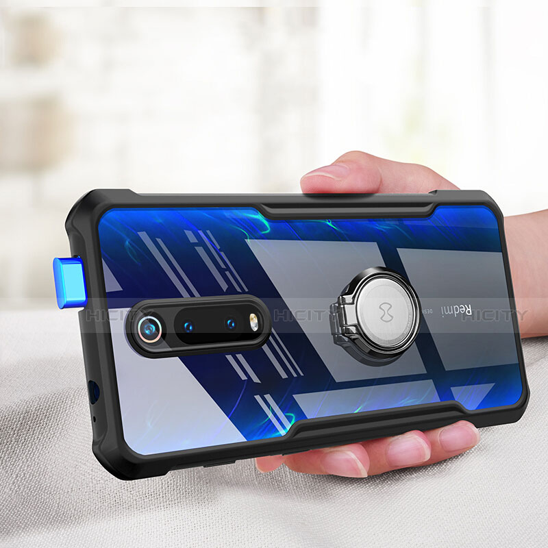 Xiaomi Mi 9T用360度 フルカバーハイブリットバンパーケース クリア透明 プラスチック 鏡面 アンド指輪 マグネット式 T01 Xiaomi 