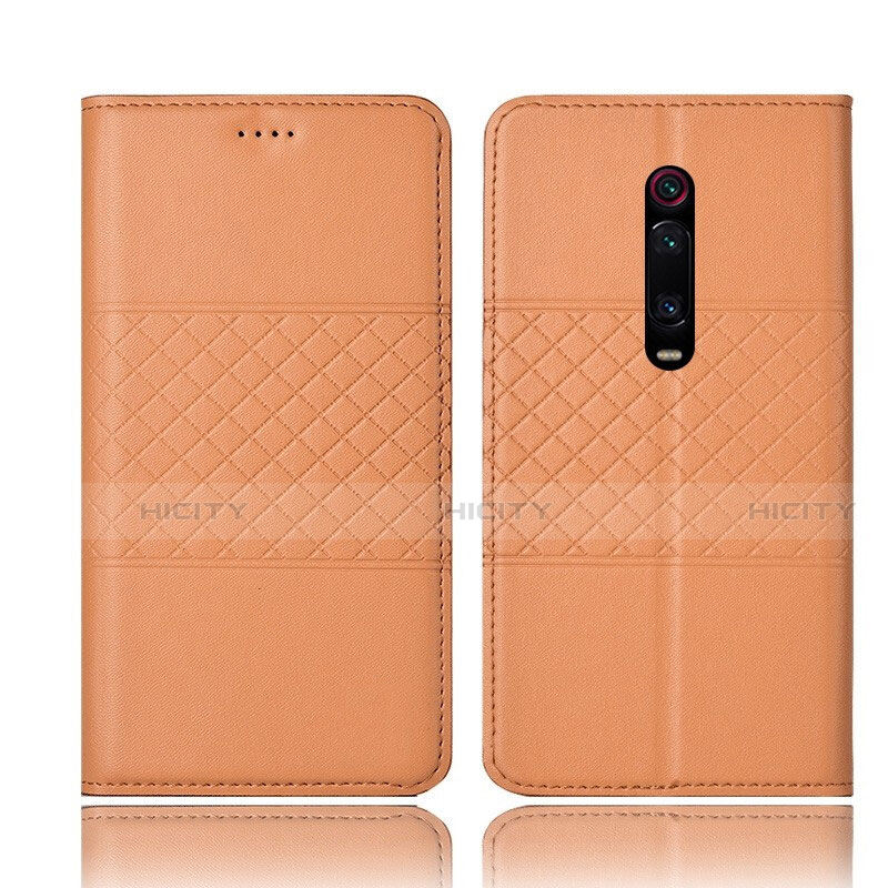 Xiaomi Mi 9T Pro用手帳型 レザーケース スタンド カバー T15 Xiaomi オレンジ