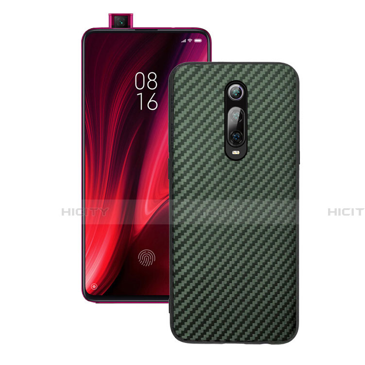 Xiaomi Mi 9T Pro用シリコンケース ソフトタッチラバー ツイル カバー Y01 Xiaomi グリーン