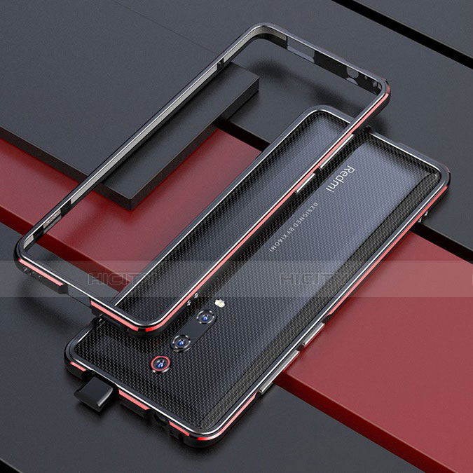 Xiaomi Mi 9T Pro用ケース 高級感 手触り良い アルミメタル 製の金属製 バンパー カバー Xiaomi レッド・ブラック