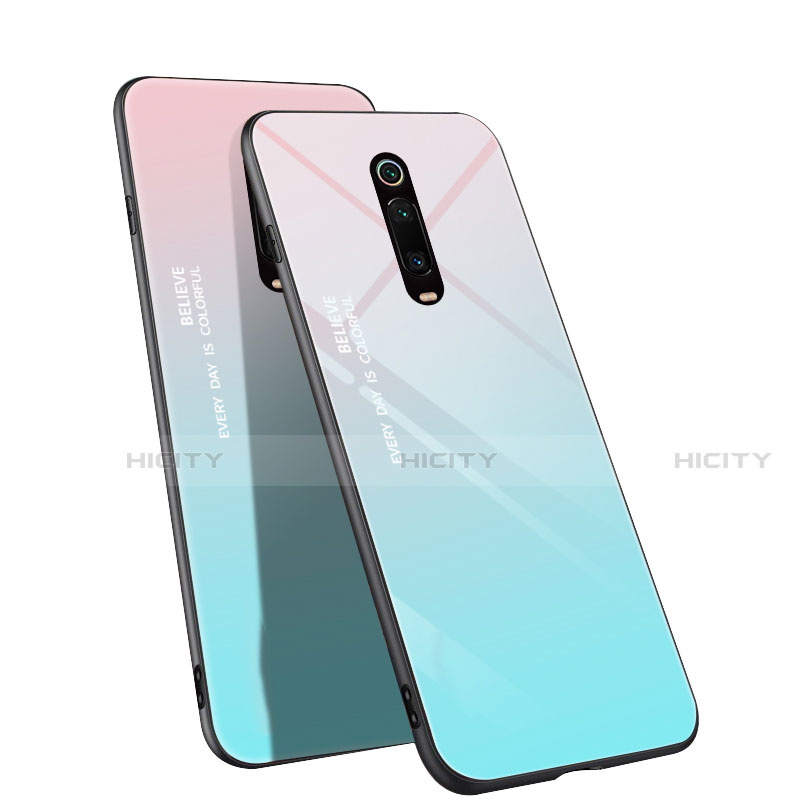 Xiaomi Mi 9T Pro用ハイブリットバンパーケース プラスチック 鏡面 虹 グラデーション 勾配色 カバー H01 Xiaomi 