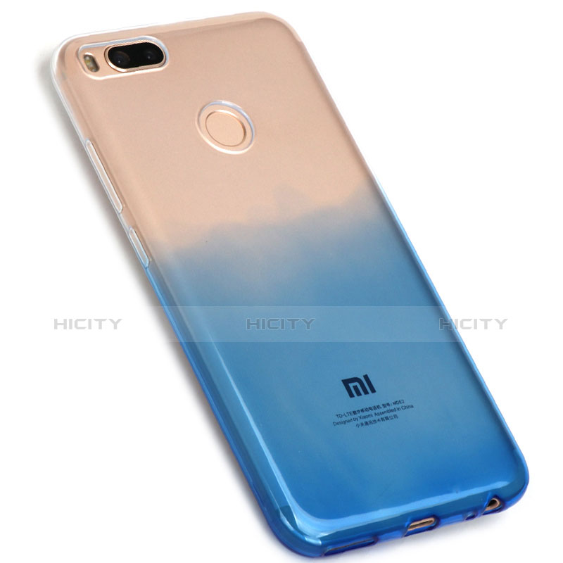 Xiaomi Mi A1用極薄ソフトケース グラデーション 勾配色 クリア透明 G01 Xiaomi ネイビー