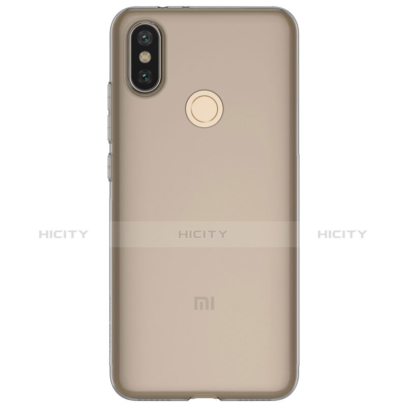 Xiaomi Mi A2用極薄ソフトケース シリコンケース 耐衝撃 全面保護 クリア透明 T02 Xiaomi グレー