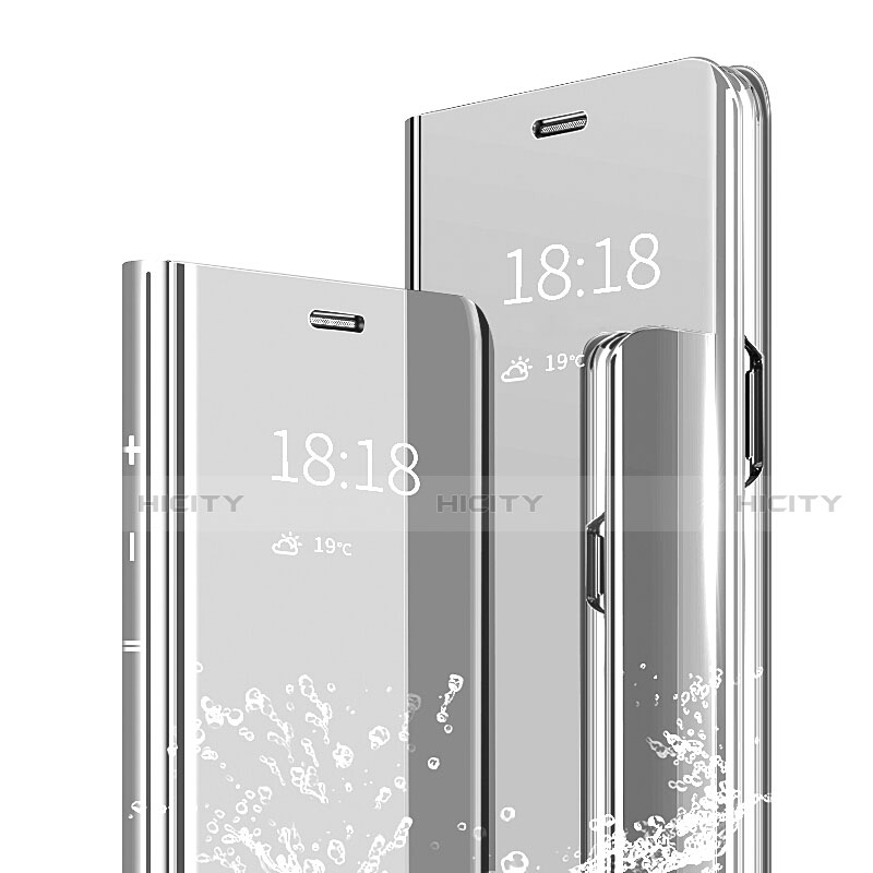 Xiaomi Mi A2用手帳型 レザーケース スタンド 鏡面 カバー Xiaomi シルバー