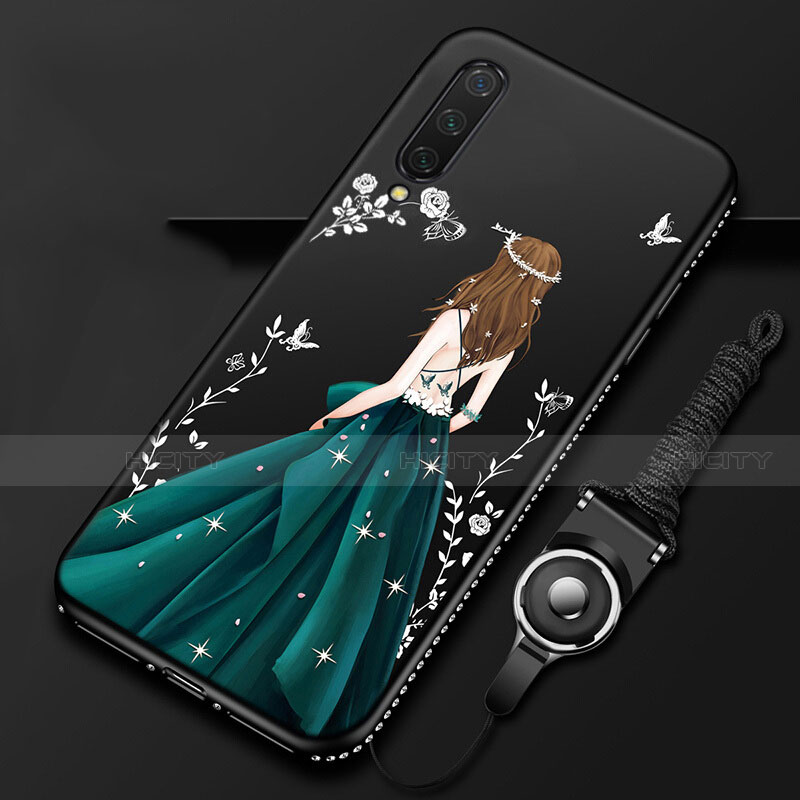 Xiaomi Mi A3用シリコンケース ソフトタッチラバー バタフライ ドレスガール ドレス少女 カバー K01 Xiaomi 